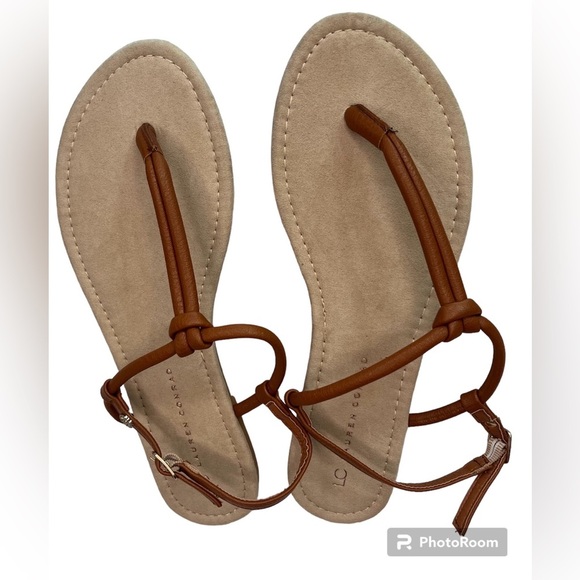 Lauren Conrad sandal with adjustable buckle Sz 9-10 tan/brown - Picture 8 of 9